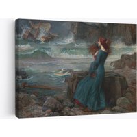 Miranda The Tempest John William Waterhouse 1916 Wunderschöner Pastell Leinwand Kunstdruck Britisch Romantiker Maler Englisch von WorldsBestCanvas