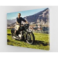 steve Mcqueen The Great Escape Movie Poster Motorrad, World War 2 Film, Ww2 German Camp von WorldsBestCanvas