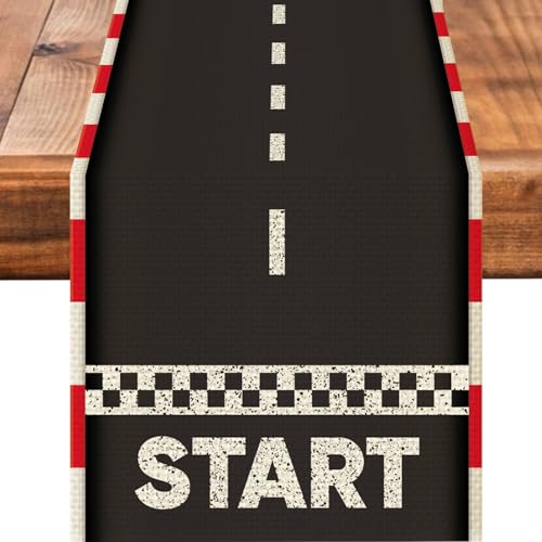 Tischläufer "Race Track", saisonaler Frühling, Herbst, Küche, Esszimmer, Leinen, Tischdekoration für drinnen und draußen, Zuhause, Party, Abendessen, 33 x 183 cm Tischläufer "Race Track", saisonaler Frühling, Herbst, Küche, Esszimmer, Leinen, Tischdekoration für drinnen und draußen, Zuhause, Party, Abendessen, 33 x 183 cm von Worltoldb