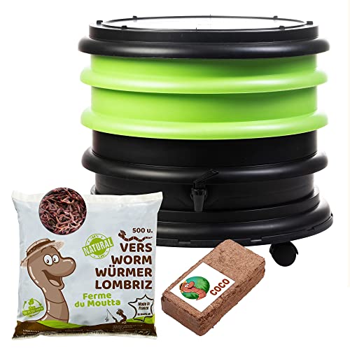 WORMbox | Wurmkomposter Wurmfarm Wurmkiste mit 2 Schalen Grün + 250g Kompostwürmer / 500 STK + 1 Coco | 32 Liter | Regenwurmkomposter, Kompostwürmer produzieren Wurmhumus WORMbox | Wurmkomposter Wurmfarm Wurmkiste mit 2 Schalen Grün + 250g Kompostwürmer / 500 STK + 1 Coco | 32 Liter | Regenwurmkomposter, Kompostwürmer produzieren Wurmhumus von WormBox