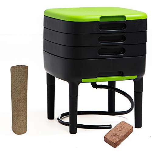 WormBox TinyWorm Design & Compact I 3-Etagen-Wurmkomposter I Komplett-Set I Schublade I Kunststofffüße von WormBox