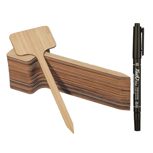 Worown 30 Stück Umweltfreundliche Pflanzenschilder aus Bambus, Extra lange T-förmiges, Langlebiges Pflanzschilder Holz mit Schwarzer Wasserfest Markerstift (H:18cm x W:6cm) Worown 30 Stück Umweltfreundliche Pflanzenschilder aus Bambus, Extra lange T-förmiges, Langlebiges Pflanzschilder Holz mit Schwarzer Wasserfest Markerstift (H:18cm x W:6cm) von Worown