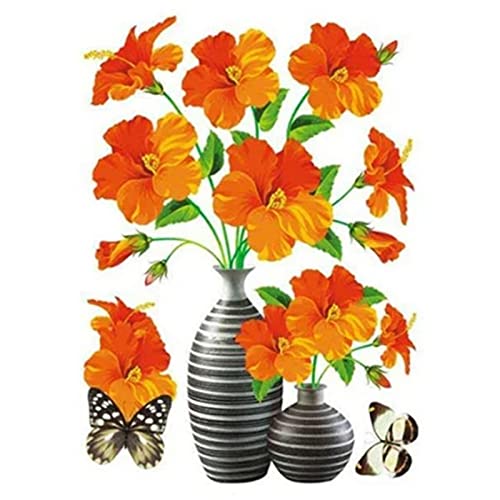 Worparsen Wandbild, mehrschichtig, Ornament, Blumenvase, 3D-Aufkleber, Flecken, Heißprägung E von Worparsen