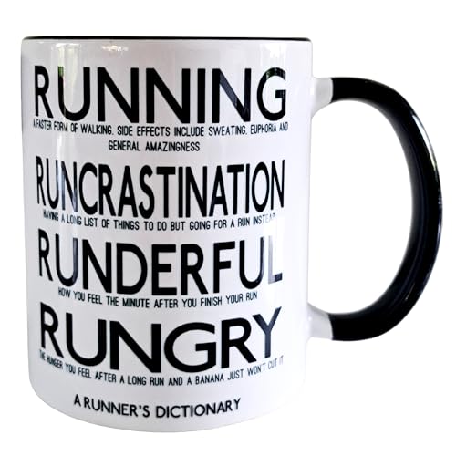 Worry Less Design Gifts for Runners – Lustige Lauftasse – Laufgeschenke – 330 ml professionell bedruckte Keramiktasse – Geschenke für Läufer von Worry Less Design