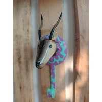 Garderobenhaken Mit Gazellen-Motiv Aus Metall, Oryx, Wandhaken, Kleiderhaken, Kinderzimmer, Küchendeko, Küchenhaken, Ordnungshelfer von WortgewandtShop