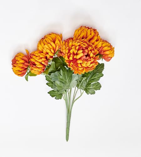 Worth Imports Künstlicher Chrysanthemenstrauch mit Blättern, 45,7 cm, Orange von Worth Imports