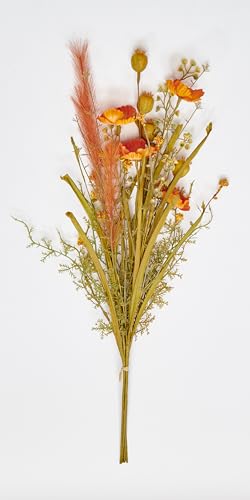 Worth Imports Künstlicher Herbststrauch mit Mohn und Blumen, 58,4 cm, Orange, 3 Stück von Worth Imports