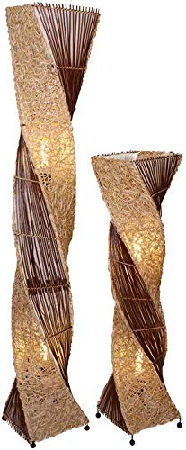 Deko-Leuchte MARCO, hohe Stehlampe aus Natur-Material, gedrehte Form (100 cm) von Woru