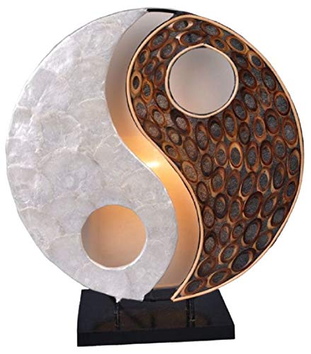 Woru Deko-Leuchte YING YANG NATUR, rund, Natur-Material, Höhe ca. 30 cm von Woru