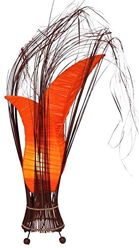 Lampe Bunga - Deko-Leuchte, Stimmungsleuchte mit Binsen, ca. 50 cm, Farbe:orange von WORU