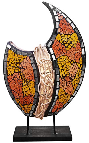 Tischlampe Deko-Leuchte Leana oval, Natur-Material mit Mosaiksteinen, Höhe wahlweise ca 30cm oder 40 cm, Deko-Leuchte, Stimmungsleuchte von Woru