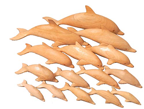 Woru 1 Schwimmender Delfin aus Holz in verschiedenen Größen (ca. 7 cm) von Woru