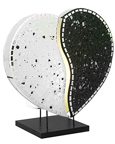 Woru Deko-Leuchte HEART in rot oder schwarz, Natur-Material, 30 cm Durchmesser, Stimmungsleuchte von Woru