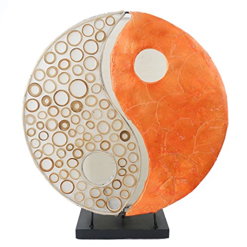 Woru Deko-Leuchte Ying Yang, rund, Natur-Material, 30 cm Durchmesser, Stimmungsleuchte, Farbe:orange von Woru