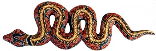 Woru Deko-Schlange RED Head, Holz, Wandschmuck, bemalt, Snake ca. 20 cm von Woru