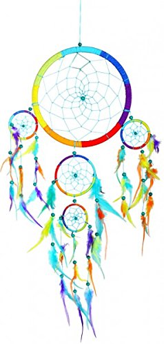 Woru Dreamcatcher Regenbogen, bunter Traumfänger in verschiedenen Größen, Grösse:ca. 22 cm von Woru