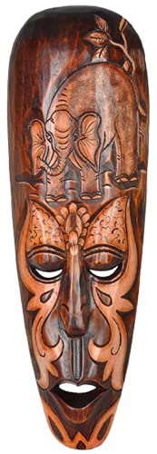 Woru Maske Bumbo, wahlweise in 50 cm oder 100 cm, Holz-Maske aus Bali, Wandmaske, Grösse:ca. 50 cm von Woru