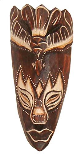 Maske bemalt 20 cm, Holz-Maske aus Bali, Wandmaske von WORU