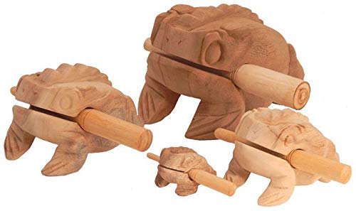 Woru Sound Frosch Natur aus Holz in verschiedenen Größen wählbar: 5cm - 10 cm - 14 cm oder 20 cm, Grösse:ca. 5 cm von Woru