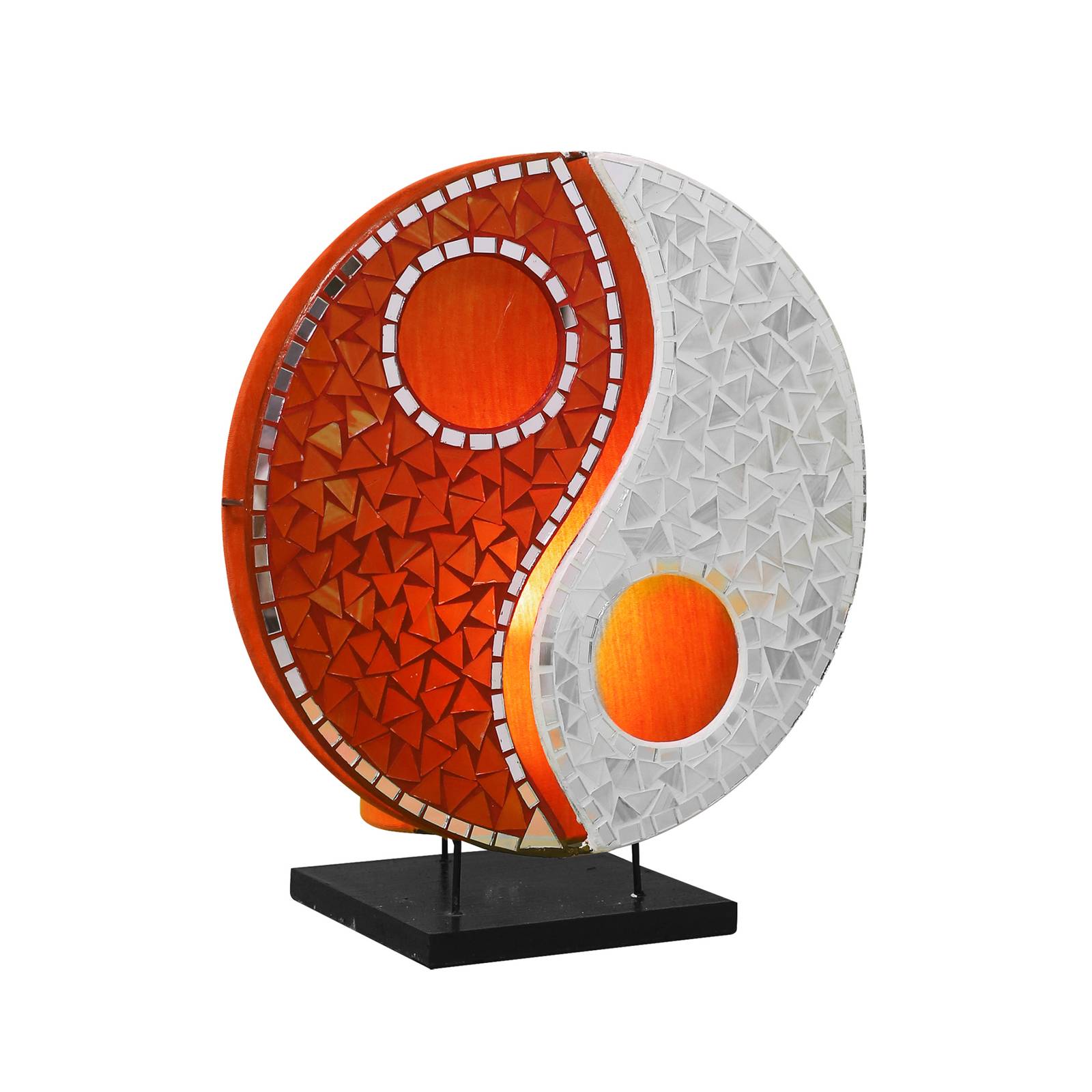 Tischleuchte Ying Yang Glas-Mosaik orange/weiß von Woru