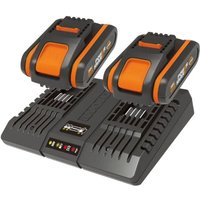 Power Kit 20+20 2 Batterien 2.0 Ah + n 1 dual Standard-Ladegerät - Worx von Worx