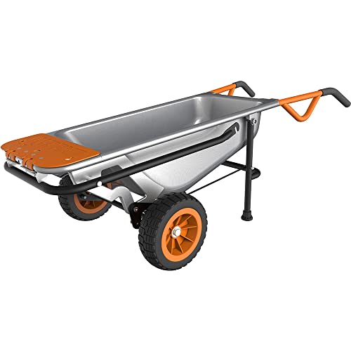 WORX WG050 Aerocart Multifunktions-Schubkarre – 8-in-1 Funktion: Sackkarre mit Vollgummireifen, Gartenkarre, Tragehilfe, Müllbeutelhalter uvm. von WORX