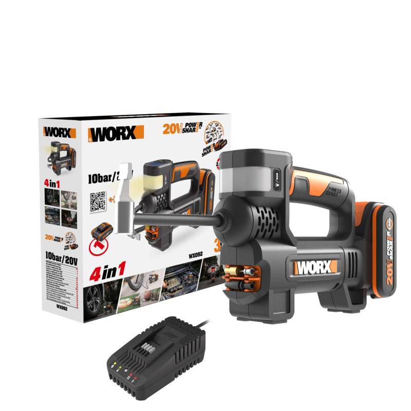 Worx Akku-Kompressor WX092 20 V inkl. Akku 2 Ah & Ladegerät von Worx
