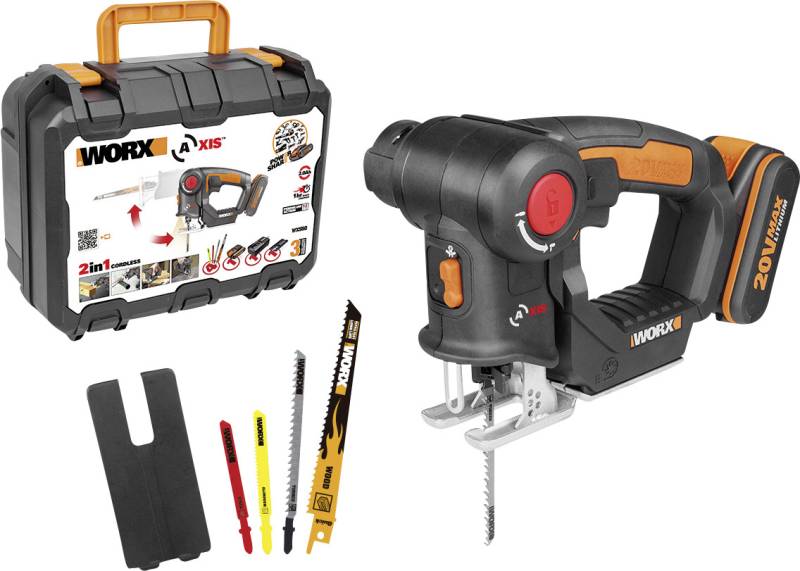 Worx Akku-Multisäge AXIS™ 2-in-1-Säge WX550 20 V inkl. Akku 2 Ah & Ladegerät von Worx