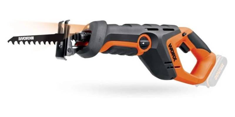 Worx Akku-Säbelsäge WX508 20V zum Schneiden von Holz LED-Licht Reciprosäge mit Akku, 1-St. von Worx