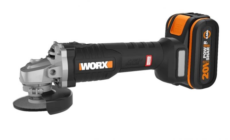 Worx Akku-Winkelschleifer WX812 20 V 4,0 Ah 125 mm bürstenloser Motor von Worx