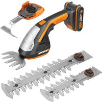 Worx - Gras- und Strauchscheren Set, 3 Messer + Unkrautstecher mit Akku, Ladegerät von Worx