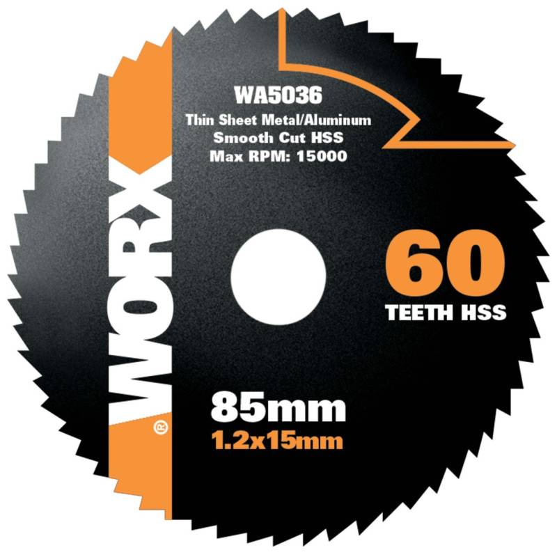 Worx HSS Sägeblatt 85 mm 60 Zähne WA5036 von Worx