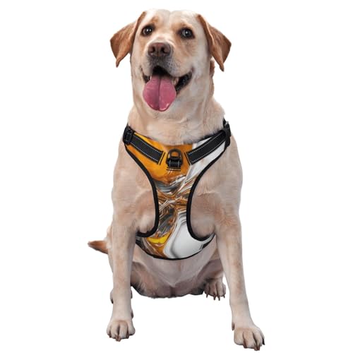 Abstraktes Glas-Hundegeschirr, kein Ziehen, verstellbar, reflektierend, Oxford, einfache Kontrolle, Größe M und L Abstraktes Glas-Hundegeschirr, kein Ziehen, verstellbar, reflektierend, Oxford, einfache Kontrolle, Größe M und L von Woshuwo