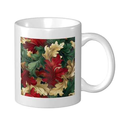Acanthus Leaves Red Green Gold Christmas Ceramic Cup, Elegant Coffee Mug Tee Drinkware Water Cup for Home Office 325 ml Acanthus Leaves Red Green Gold Christmas Ceramic Cup, Elegant Coffee Mug Tee Drinkware Water Cup for Home Office 325 ml von Woshuwo