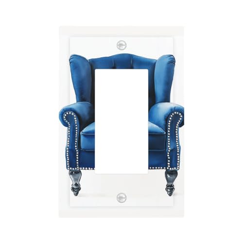 Aquarell adretter blauer Samt, für Stuhl-Lichtschalter, Wandplatte, Blende, 1-Gang-Dekorator, Steckdosenabdeckungen für Zuhause, Küche, Zimmer, Badezimmer, Dekor von Woshuwo