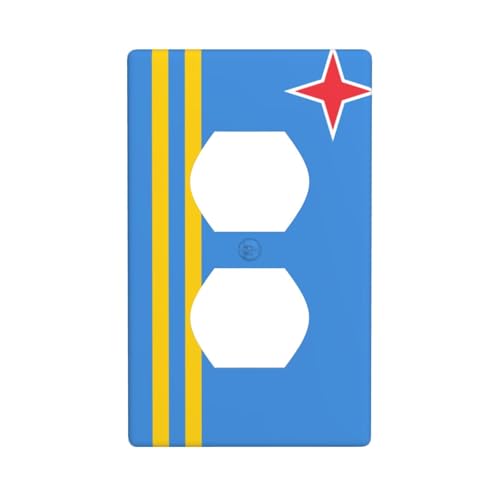 Aruba-Flaggen-Steckdosenabdeckung, Lichtschalter-Abdeckung, dekorative 1-Gang-Wandplatte für Küche, Badezimmer, Größe 7 x 11,4 cm Aruba-Flaggen-Steckdosenabdeckung, Lichtschalter-Abdeckung, dekorative 1-Gang-Wandplatte für Küche, Badezimmer, Größe 7 x 11,4 cm von Woshuwo