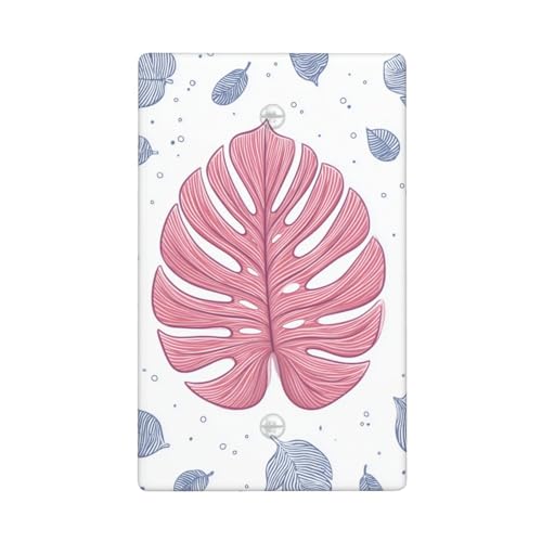Big Monstera Leaf Lichtschalter-Abdeckung, dekorativ, 1-Gang, für Küche, Badezimmer, Größe 11,4 x 7 cm von Woshuwo