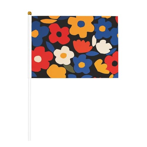 Bunte und verspielte Handflaggen mit Blumenmuster, Mini-Flaggen auf Stab, für Partys, Teamaktivitäten, Paraden, Urlaubsdekoration, 10 Stück Bunte und verspielte Handflaggen mit Blumenmuster, Mini-Flaggen auf Stab, für Partys, Teamaktivitäten, Paraden, Urlaubsdekoration, 10 Stück von Woshuwo