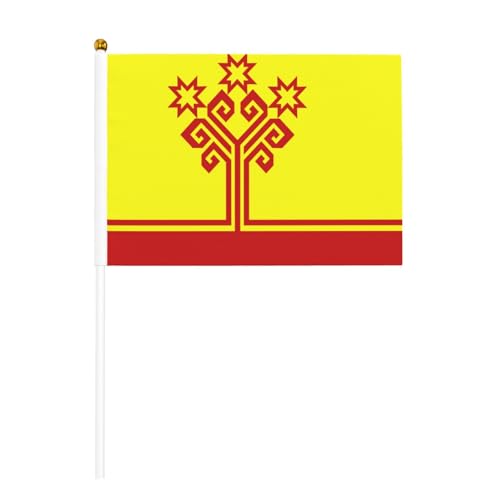 Chuvashia-Flagge, kleine Handflaggen, Mini-Flaggen auf Stab, für Partys, Teamaktivitäten, Paraden, Urlaubsdekoration, 10 Stück Chuvashia-Flagge, kleine Handflaggen, Mini-Flaggen auf Stab, für Partys, Teamaktivitäten, Paraden, Urlaubsdekoration, 10 Stück von Woshuwo