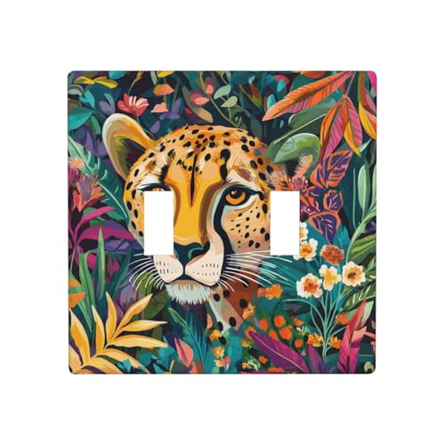 Doppel-Gang-Kipplichtabdeckung, Wandplatte, Schalter, Dekor, Standardgröße – 11,4 x 11,4 cm von Woshuwo