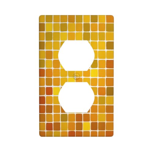 Einfache minimalistische Steckdosenabdeckung, Lichtschalterabdeckung, dekorative 1-Gang-Wandplatte für Küche, Badezimmer, Größe 7 x 11,4 cm, Gelb von Woshuwo