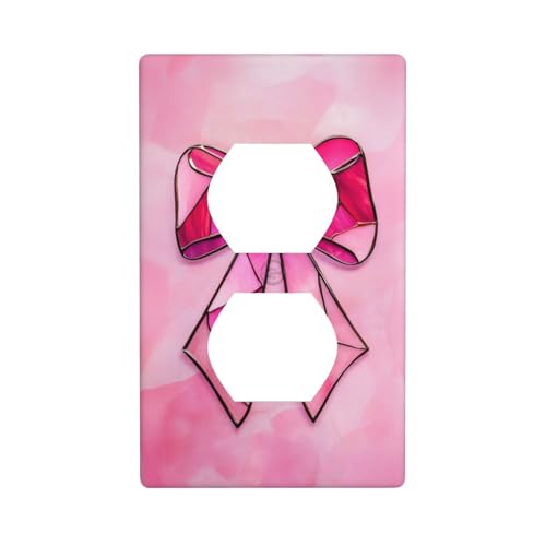 Glasmalerei-Abdeckung, Lichtschalter-Abdeckung, dekorative 1-Gang-Wandplatte für Küche, Badezimmer, Größe 7 x 11,4 cm, Rosa Glasmalerei-Abdeckung, Lichtschalter-Abdeckung, dekorative 1-Gang-Wandplatte für Küche, Badezimmer, Größe 7 x 11,4 cm, Rosa von Woshuwo