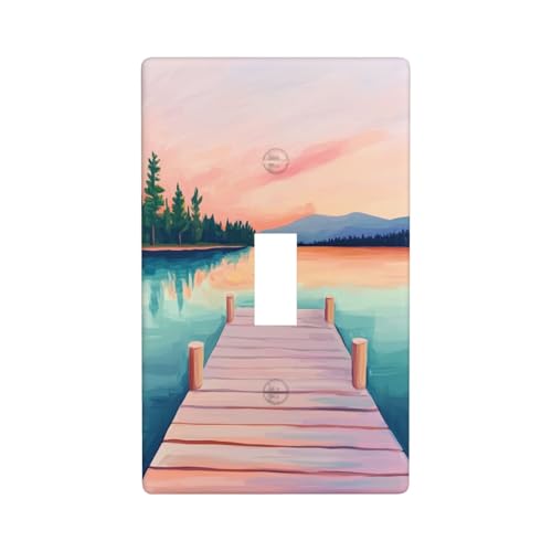 Holz-Dock-Lichtschalter-Abdeckung, dekorativer Einzel-Kippschalter, 1-Gang-Wandplatte für Küche, Bauernhaus, Schlafzimmer, Badezimmer, Kunstdekoration Holz-Dock-Lichtschalter-Abdeckung, dekorativer Einzel-Kippschalter, 1-Gang-Wandplatte für Küche, Bauernhaus, Schlafzimmer, Badezimmer, Kunstdekoration von Woshuwo