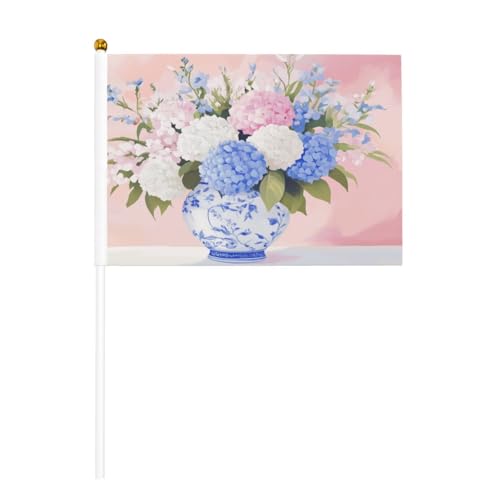 Hortensien im Glas, Chinoiserie-Stil, kleine Handflaggen, Mini-Flaggen auf Stab, für Partys, Teamaktivitäten, Paraden, Urlaubsdekoration, 10 Stück Hortensien im Glas, Chinoiserie-Stil, kleine Handflaggen, Mini-Flaggen auf Stab, für Partys, Teamaktivitäten, Paraden, Urlaubsdekoration, 10 Stück von Woshuwo