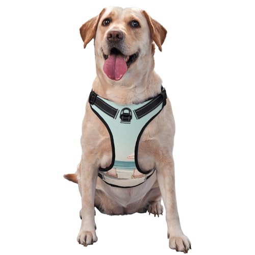 Hundegeschirr mit Strandschirmen, Holzstühle, kein Ziehen, verstellbar, reflektierend, Oxford, einfache Kontrolle, Größe M, L Hundegeschirr mit Strandschirmen, Holzstühle, kein Ziehen, verstellbar, reflektierend, Oxford, einfache Kontrolle, Größe M, L von Woshuwo