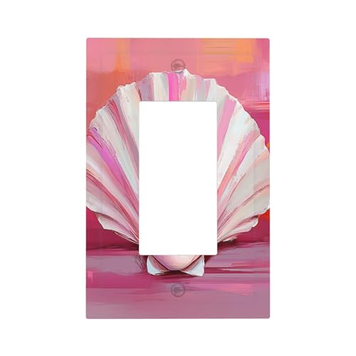 Jakobsmuschel Vintage Lichtschalter-Wandplatte Blende Abdeckung Einzelwippe 1-Gang Dekorator Steckdosenabdeckungen für Zuhause, Küche, Zimmer, Badezimmer Dekor von Woshuwo