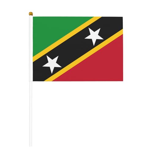 Kleine Handflaggen mit St. Kitts, Mini-Flaggen auf Stab, für Partys, Teamaktivitäten, Paraden, Urlaubsdekoration, 10 Stück Kleine Handflaggen mit St. Kitts, Mini-Flaggen auf Stab, für Partys, Teamaktivitäten, Paraden, Urlaubsdekoration, 10 Stück von Woshuwo