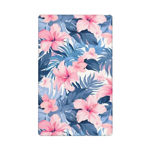 Lichtschalter-Abdeckung, Hibiskusblumen, einzelner Kippschalter, blanko, dekorativ, 1-Gang, für Küche, Zimmer, Badezimmer, Größe 11,4 x 7 cm, Rosa und Blau von Woshuwo