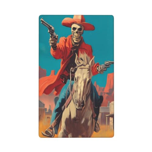 Lichtschalter-Abdeckung, Motiv: Totenkopf, Cowboy, Reitpferd, Retro, einzelner Kippschalter, blanko, Wandplatte, Lichtschalter-Abdeckung, dekorativ, 1-Gang, für Küche, Zimmer, Badezimmer, Größe 11,4 x von Woshuwo