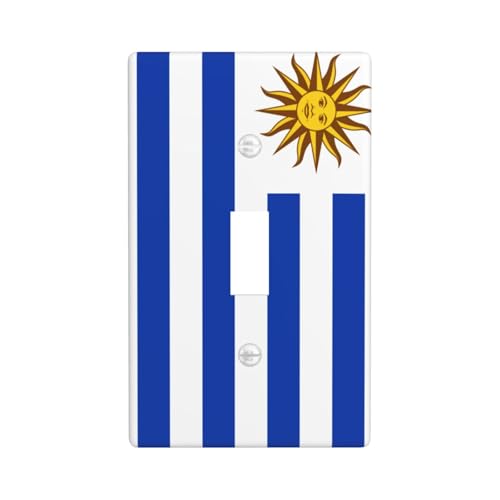 Lichtschalter-Abdeckung, Uruguay-Flagge, dekorativ, Einzel-Kippschalter, 1-Gang, Wandplatte für Küche, Bauernhaus, Schlafzimmer, Badezimmer, Kunstdekoration von Woshuwo
